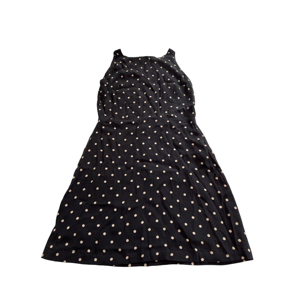 Lusana Carol Crepe Mini Dress In Black Polka Dot